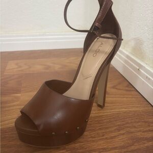 Aldo Dark Brown Platform Heels